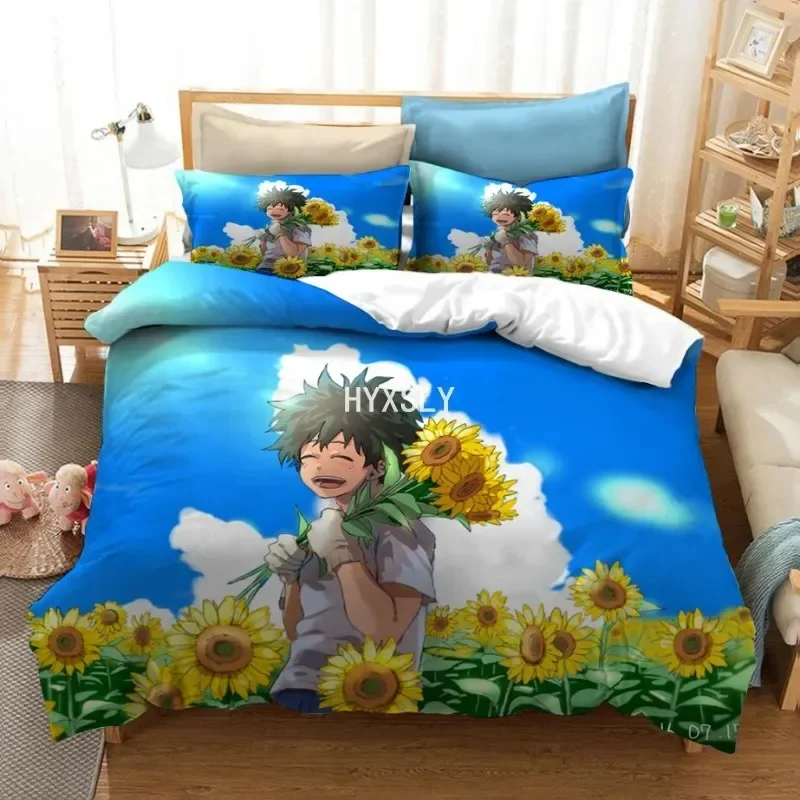 Anime Pattern My Hero Academia Comfortable Duvet Quilt Cover Pillowcase Bedding Set Children Bedroom Decoration Home Textile