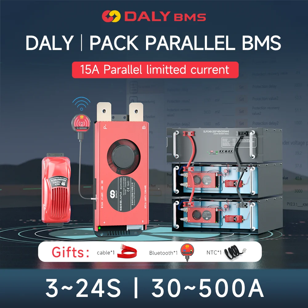 DALY Smart BMS 15A Parallel module Lifepo4 13S 4S 8S L-ion 10S 12S 13S 16S 24S 12V 24V 36V 48V BMS for Lithium Battery Bank