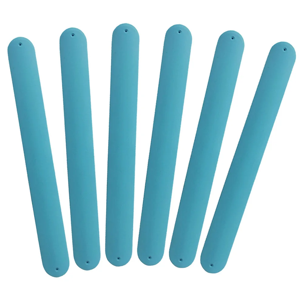 6 Pcs Papa Circle Kids Snap Bracelets Slap Wristband Silicone for Craft Supplies Materials Painting Button