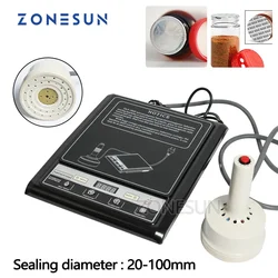 ZONESUN-sellador de inducción electromagnética de mano, máquina de sellado de botellas de vidrio, PET, PP, microordenador, Capper de papel de aluminio