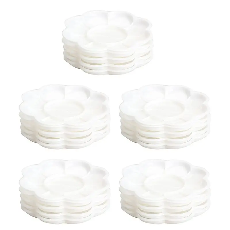 

25Pcs Plastic Nail Art Paint Color Mixing Palette Plate Disk Essential Tool