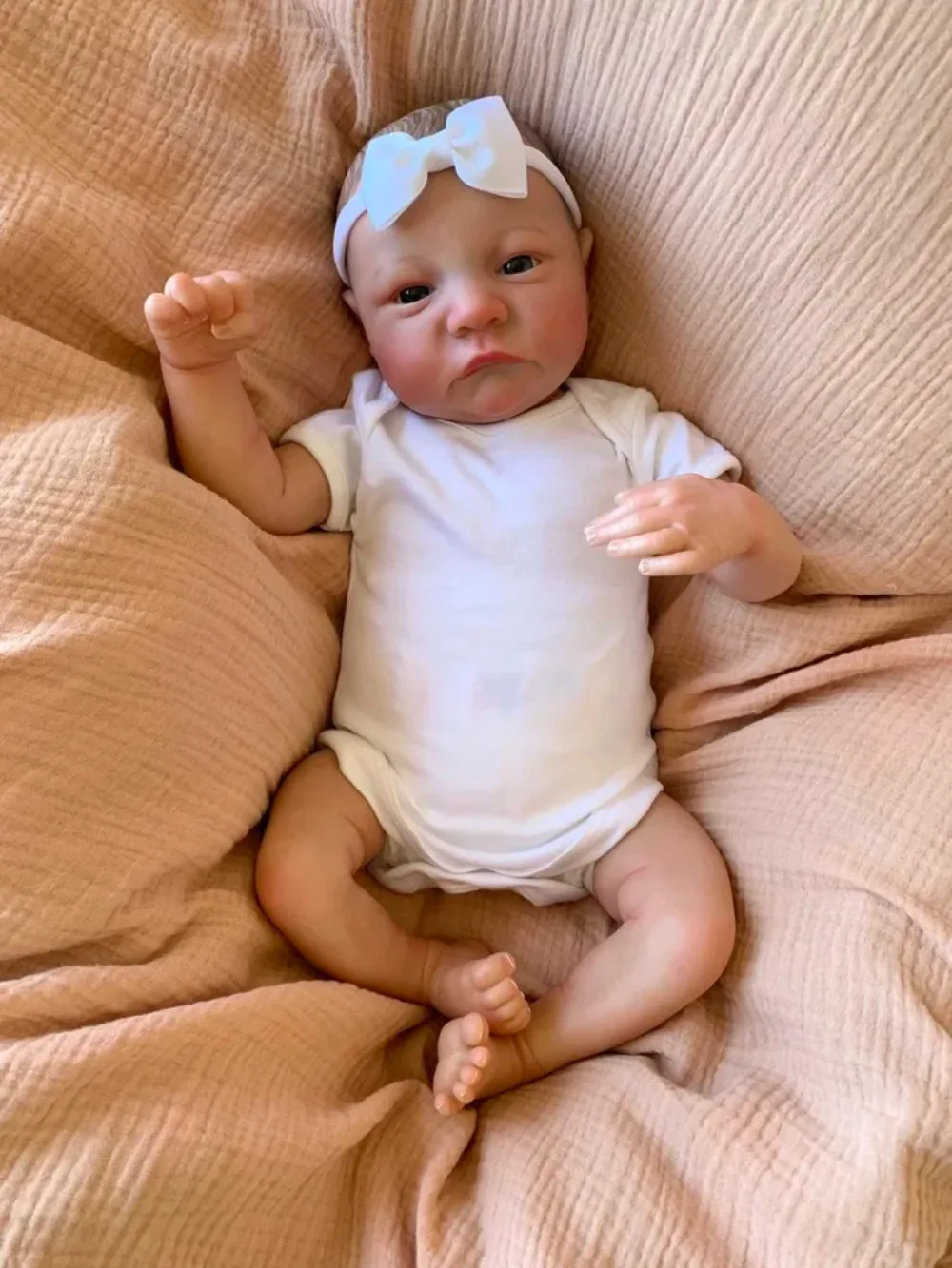 

19inch Reborn Dolls Awake Levi Newborn Baby Dolls Real Looking 3D Painting Skin Tone with Visible Veins Muñeca Bebe Reborn Toys