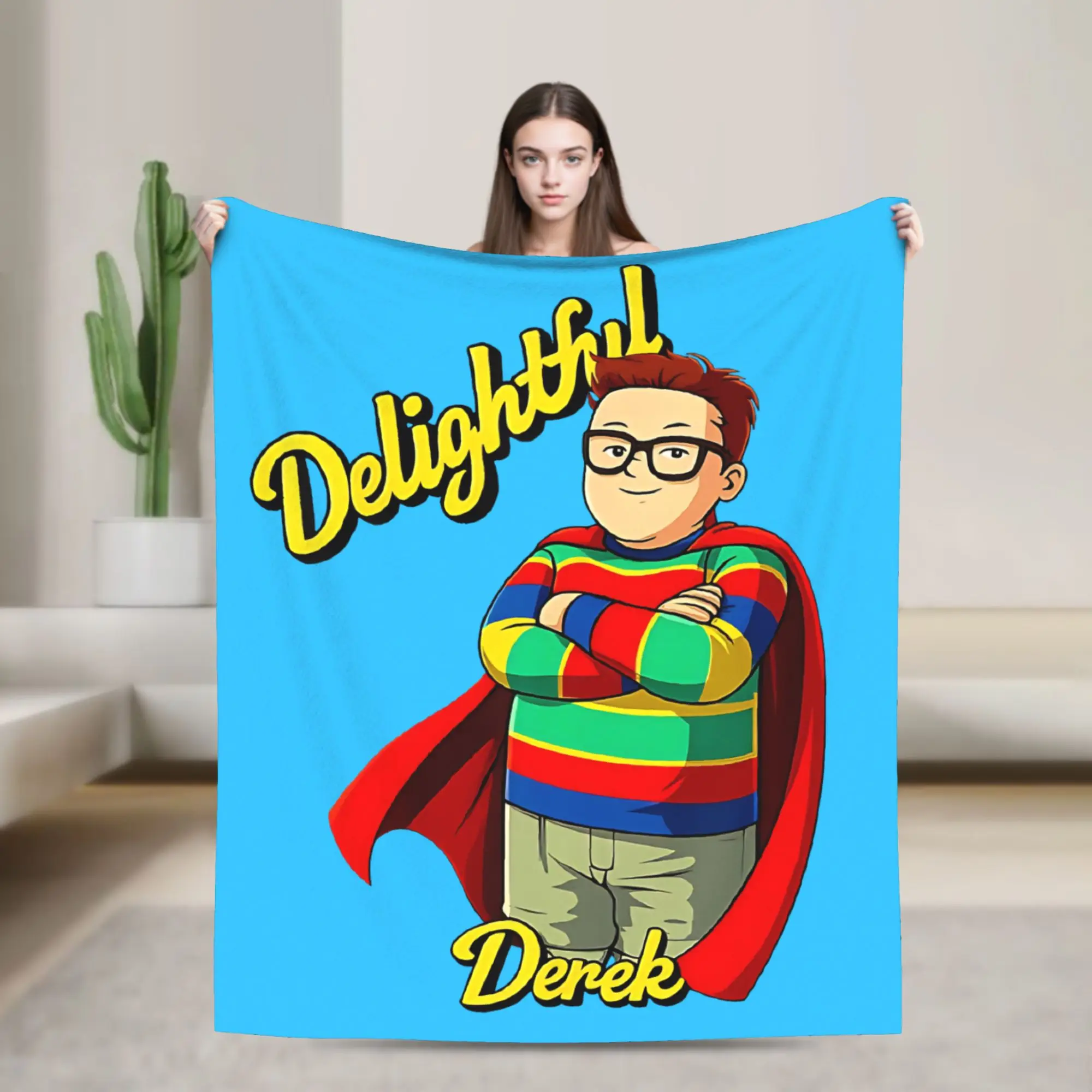 Delightful Derek  Movie   Blankets Fleece Summer Air Conditioning  Breathable Soft Throw Blankets for Bedding Car Quilt
