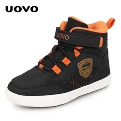 UOVO 2024 nuovo arrivo classico inverno bambini scarpe da passeggio caldo peluche fodera moda bambini calzature scarpe da ginnastica piatte per ragazzi