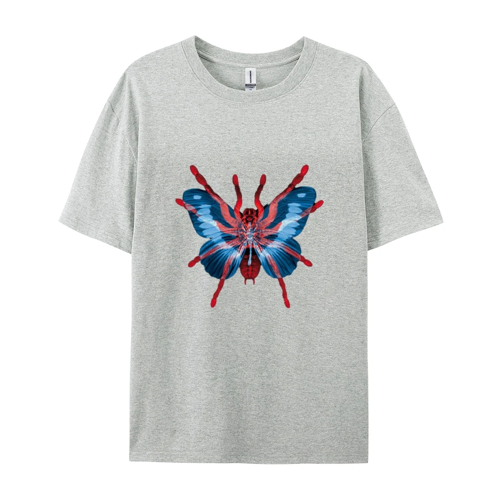 Spider butterfly Print, Short T-shirt,Short sleeve,100% cotton,Girls,Holiday wear,Casual wear,Y2K,Women T-shirt,blusa mujer