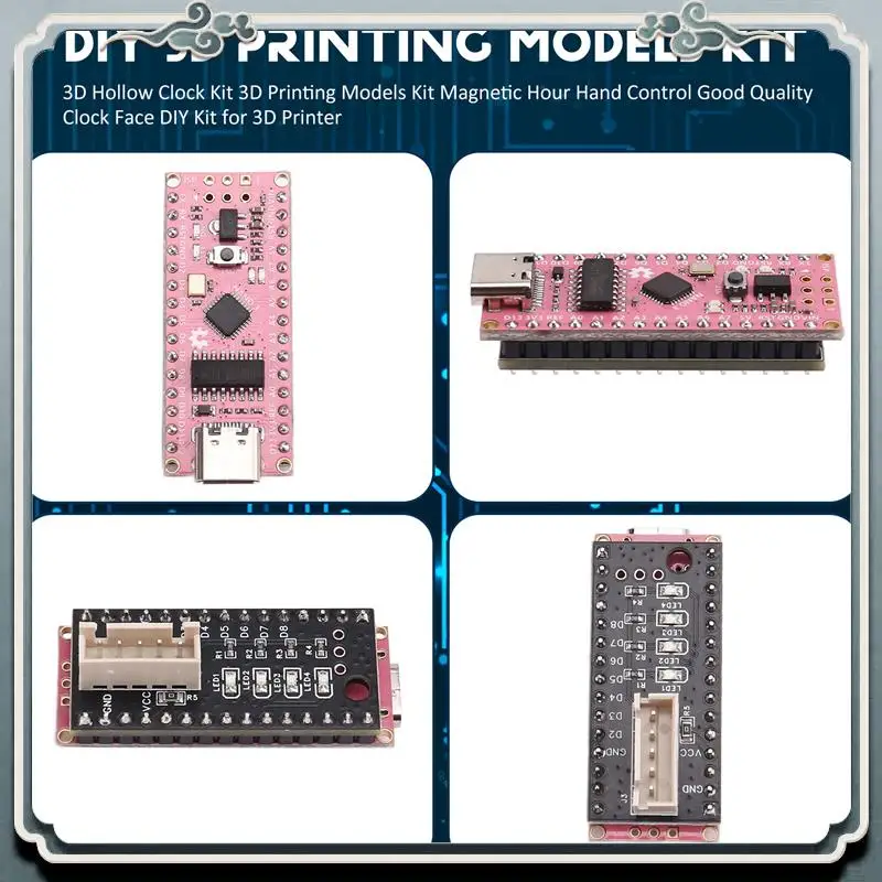 Premium 3D Hollow Clock Kit 3D Printing Models Kit Magnetic Hour Hand Control High Quality Clock Face DIY Kit For 3D Printer