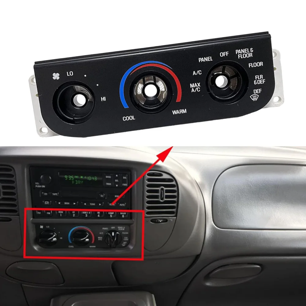 

2 Pins A/C Heater Climate Temperature Control Panel Switch L3Z19980BA, 2L3Z-19980-BA, YL3H19E764A,For Ford F150 F250 1999-2004