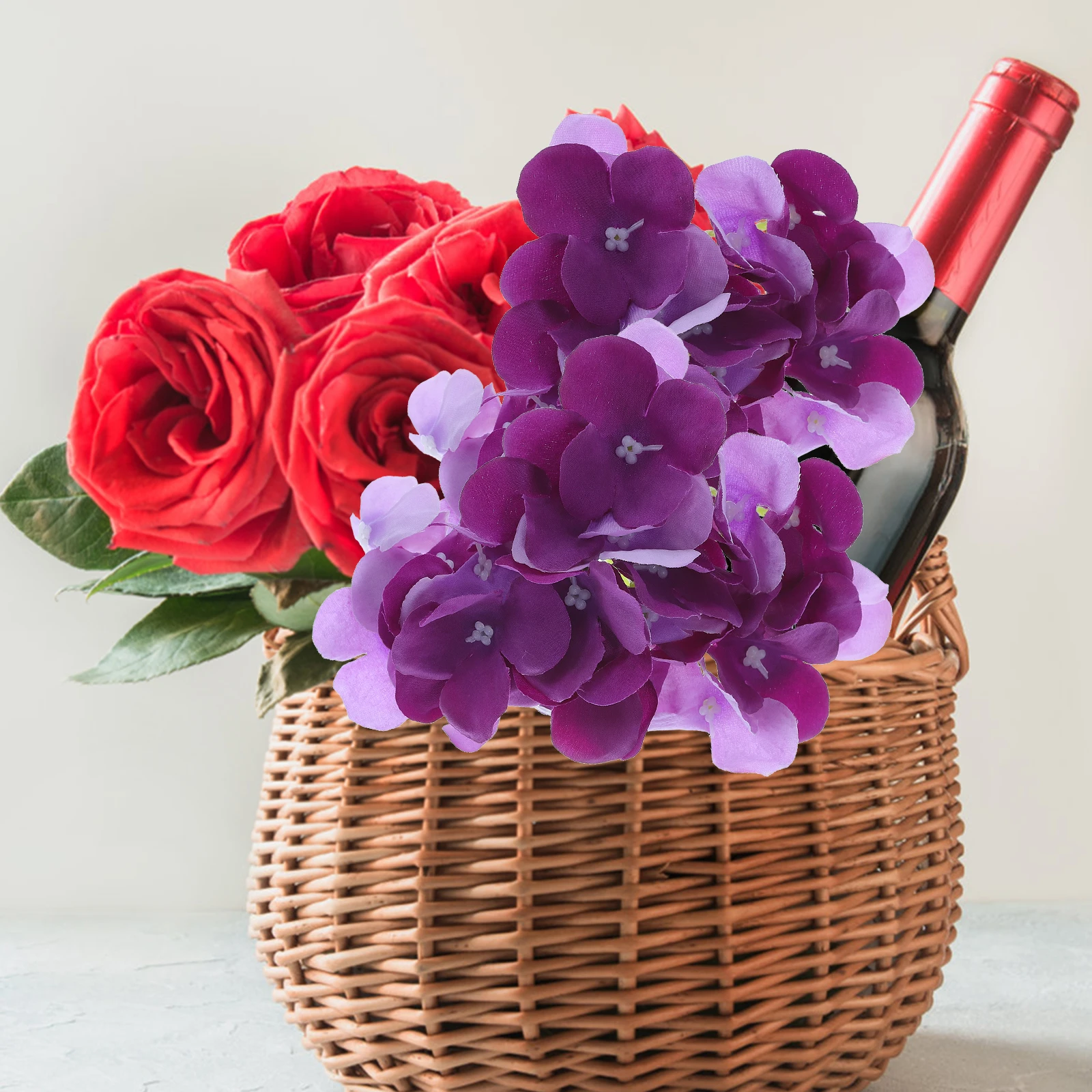 

6pcs Hydrangea Artificial Silk Flowers Vase Decor Outdoor Home Party DIY Furniture Display Adornment