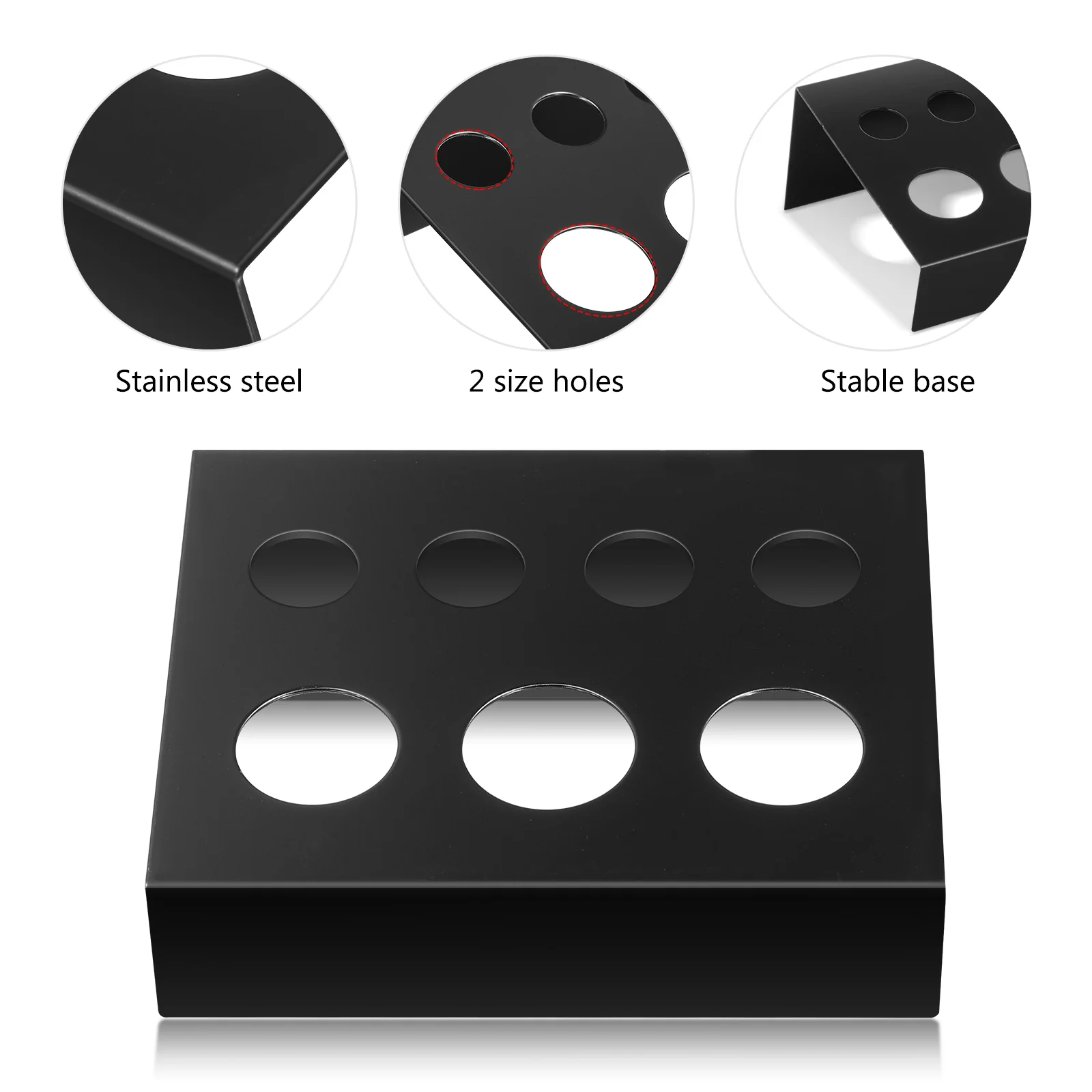 1pc 7 Holes Plastic Ink Cup Holder Stand Pigment Cup Rack Accessories (Black) Disposable Ink Cup Ink Cup Stand