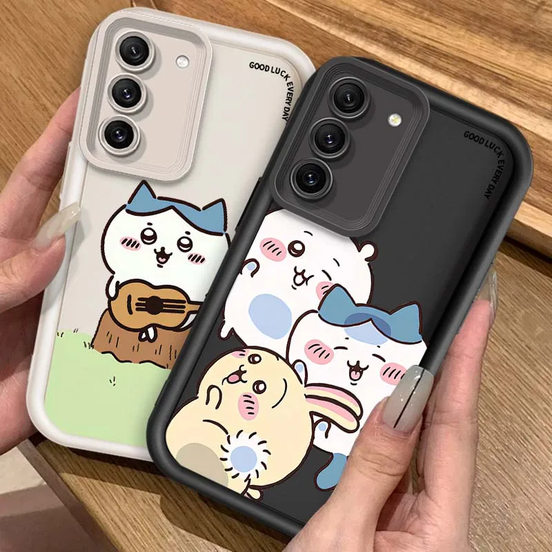 

C-Chiikawa U-Usagi Cute For Samsung Galaxy S25 S24 S23 S22 S21 S20 Ultra Plus FE 5G Eye Ladder Soft TPU Cover Phone Case
