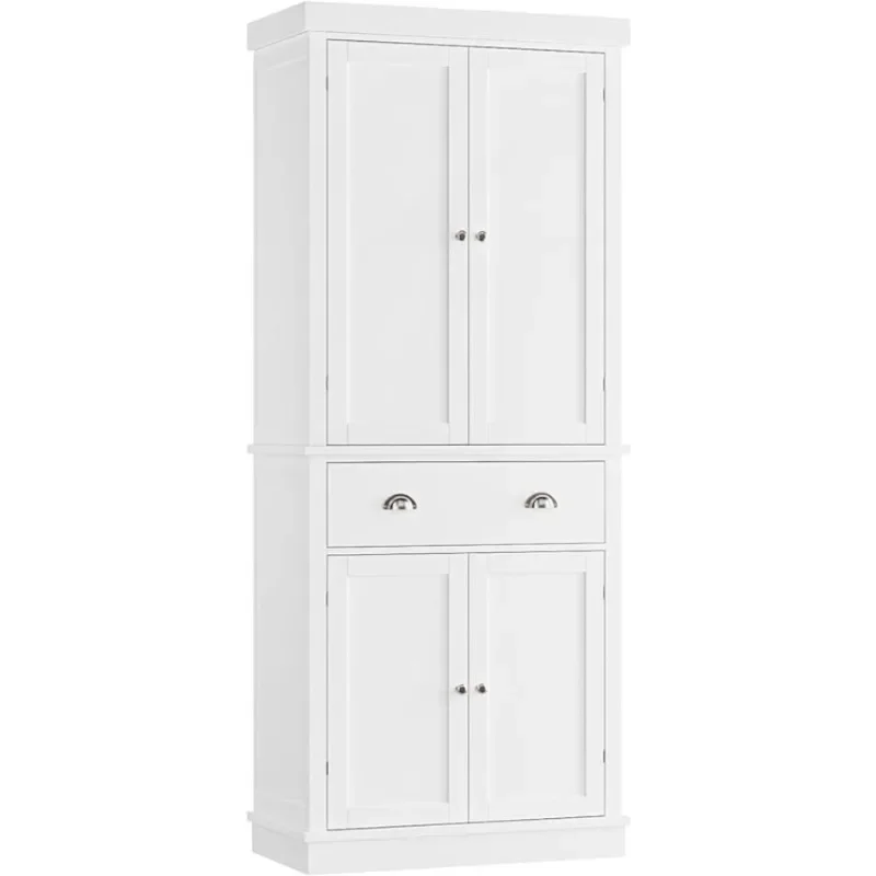 

Kitchen Storage Cabinets with Drawer, Freestanding Cupboard with 4 Doors, Drawer, Utility Pantry Cabinet for Living Room