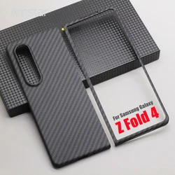 Amstar Real Carbon Fiber Phone Case for Samsung Galaxy Z Fold 4 Ultra-thin Anti-drop Aramid Fiber Z Fold 4 5G Foldable Cover