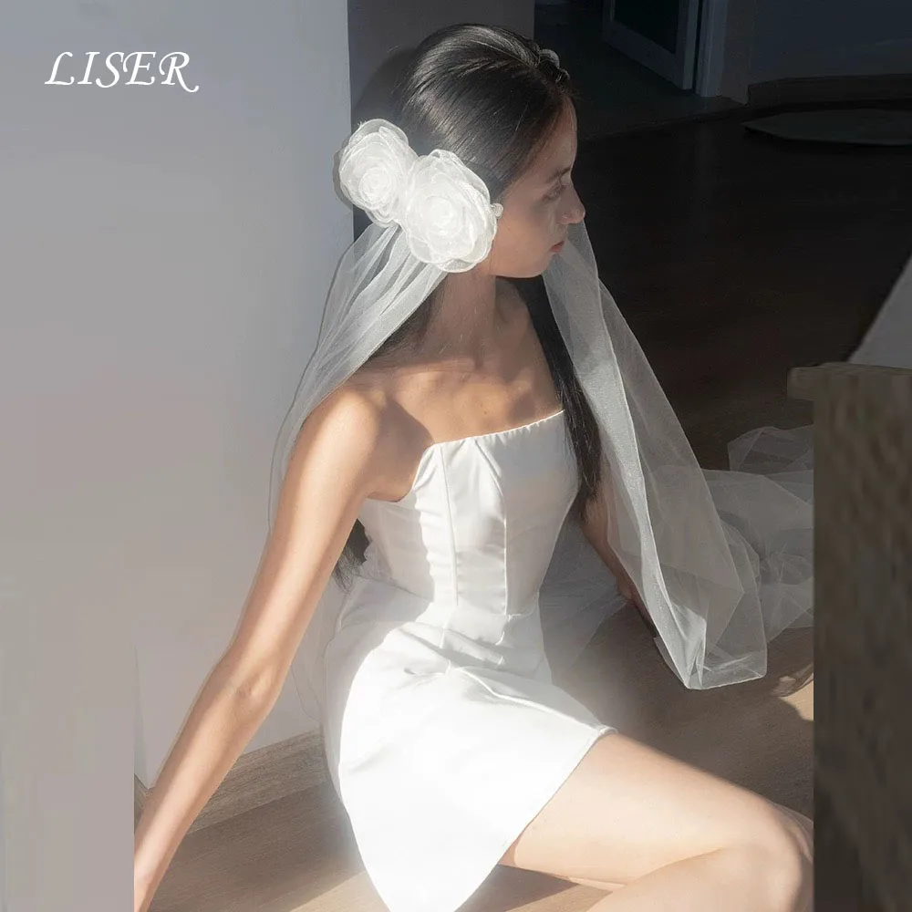

Длинная вуаль Liser для свадебных платьев, фотосессия, шелковый тюль, индивидуальная милая вуаль option사, цветы, свадебное платье