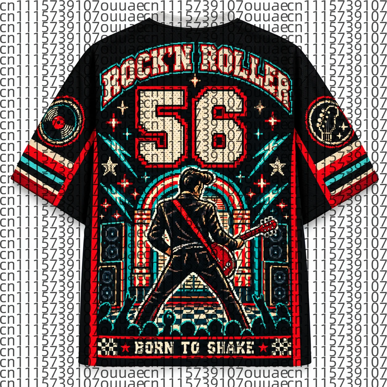 2026 Popular 80s Themed Sports Fashion Short Sleeved V-neck Mesh Streetwear Retro Band Movie Game Fan Gift T-shirt