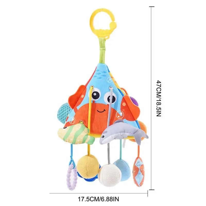 Ocean Car Seat Toys Kid Stroller Toy Crib Toys With Distorting Mirror And Starfish Sound Paper For Car Kid Stroller Kid Bed