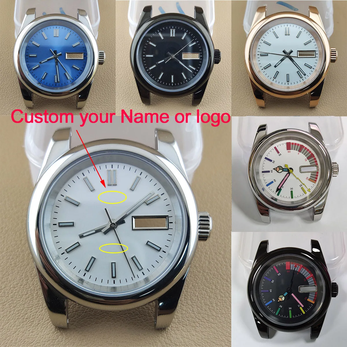 

39mm nh35 case new watch custom logo nh36 case NH35 watch case nh35/36 movement sapphire glass diving watch accessories parts