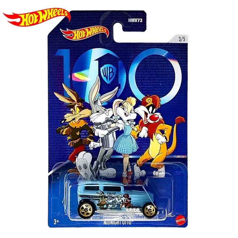 Original Hot Wheels Car 100 Years WB Vehicle 1/64 Alloy Diecast Fandango Mystery Machine 77 Dodge Van 40 Ford Boys Toys for Kids