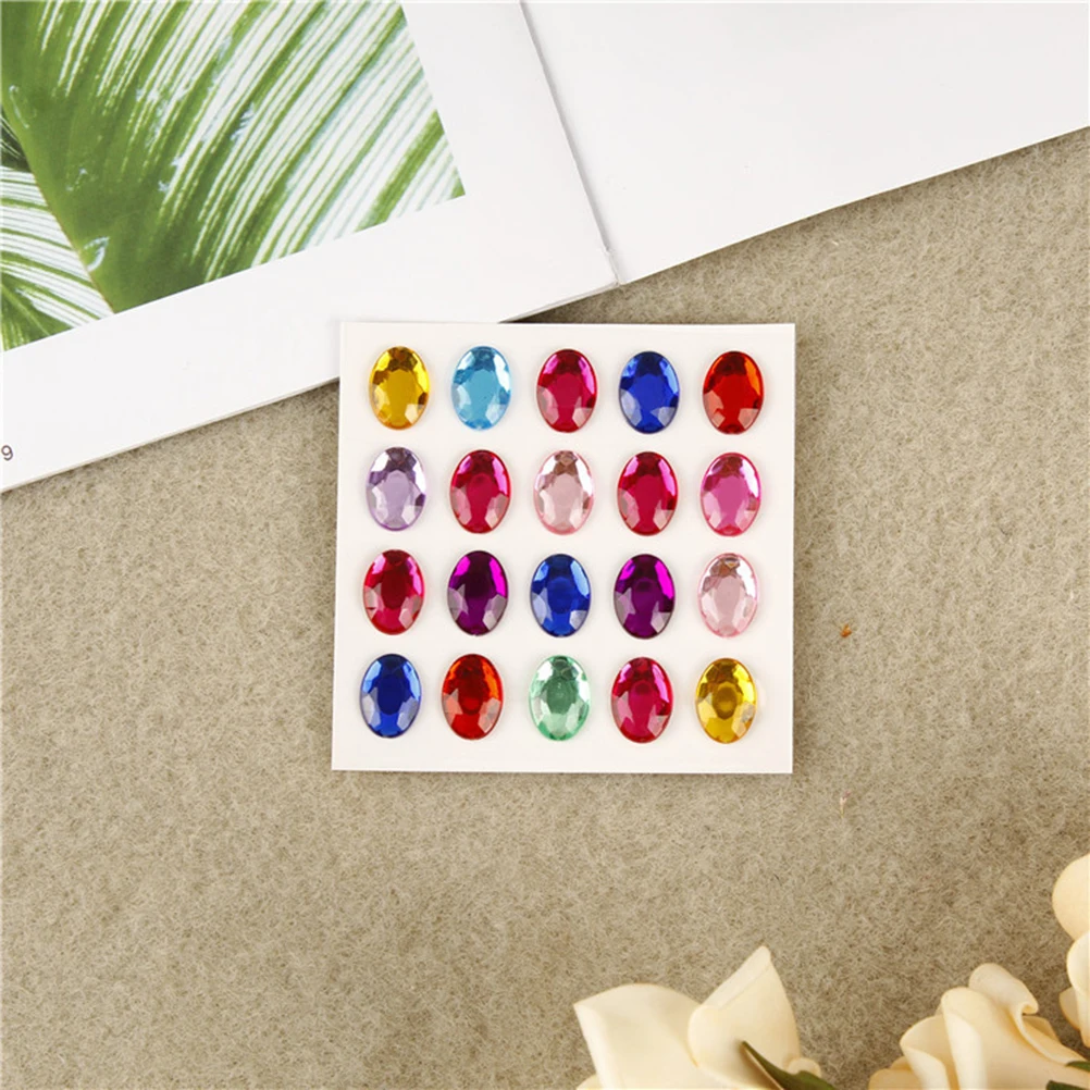 

10 Sheets Imitation Crystal Paste Rhinestone Stickers Acrylic Decals DIY Craft Bright Color Multi Shape