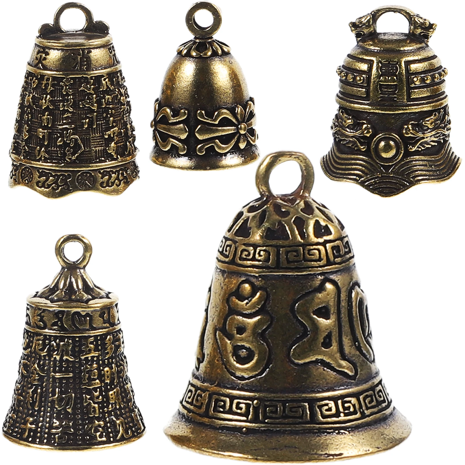 

5 Pcs Bell Keychain Charm Keyring Pendant Mini Craft Decorate Decoration Metal Vintage