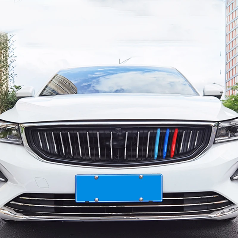 For Geely Emgrand 2021 2022 2023 2024 Tri color grille Decorative frame stickers Automotive exterior modification