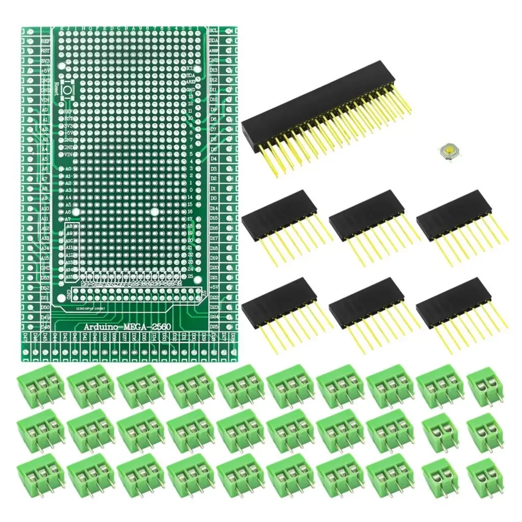 

Double-side PCB Prototype Screw Terminal Block Shield Board Kit For MEGA-2560 Mega 2560 R3 Mega2560 R3