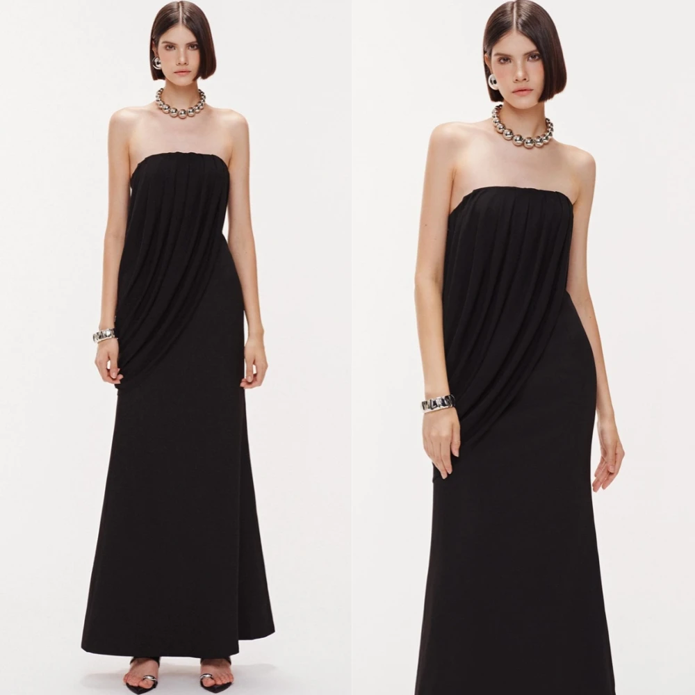 Abito da sera senza spalline personalizzato di alta qualità Abito da cocktail classico in jersey Abiti moderni senza maniche per occasioni speciali