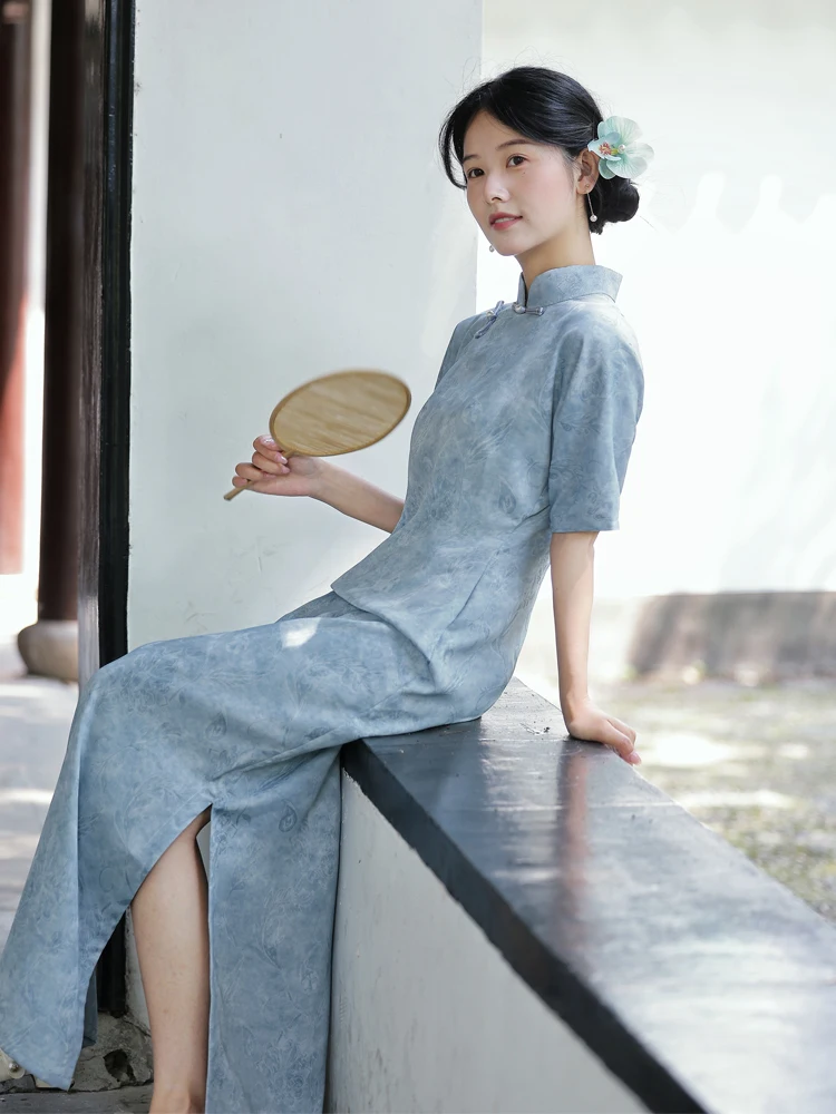 

Элегантное летнее платье в ретро-стиле с цветочным принтом, цельное, легкое, в пол, для женщин