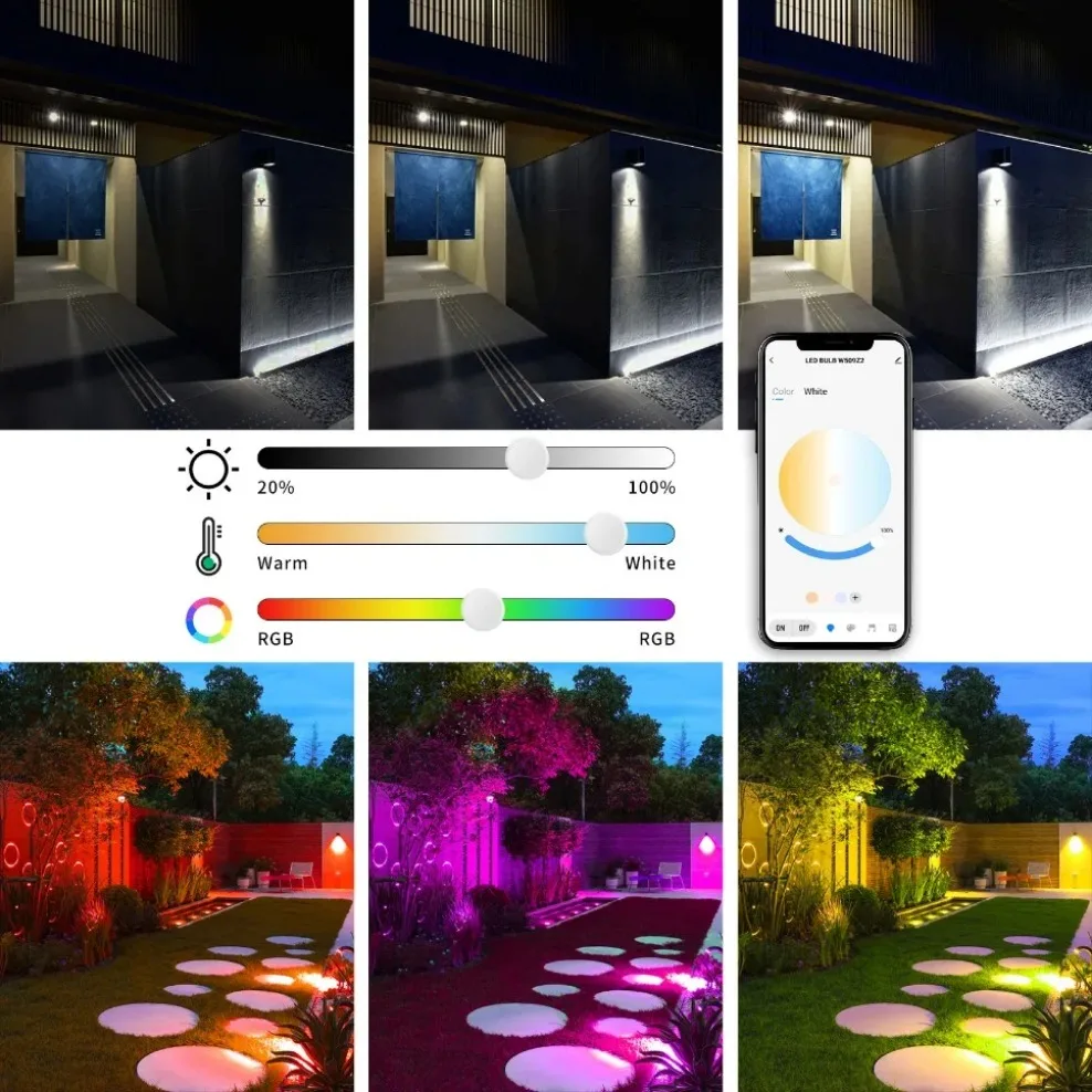 Imagem -03 - Holofote Rgb com Controle de Voz Iluminação Externa Holofote para Festa de Jardim Aplicativo Tuya Smart cw 30006500k 30w 50w 100w 220v ca