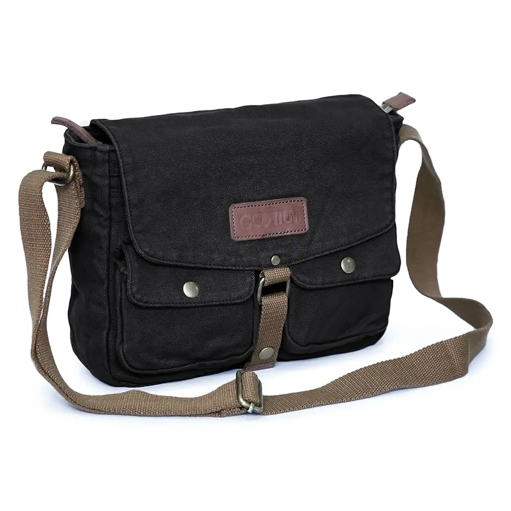 Canvas Messenger Bag - Vintage Crossbody Shoulder Bag Military Satchel