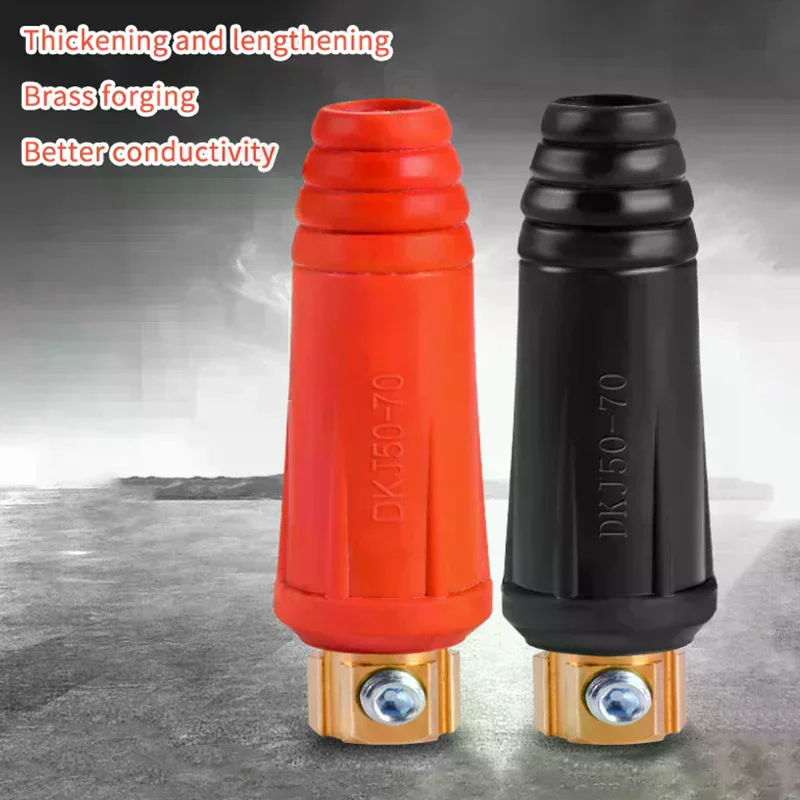 4Pcs DKJ10-25 35-50 50-70 TIG Welding Machine Quick Fitting Female Male Cable Connector Clamp Panel Socket Set Quick Fitting