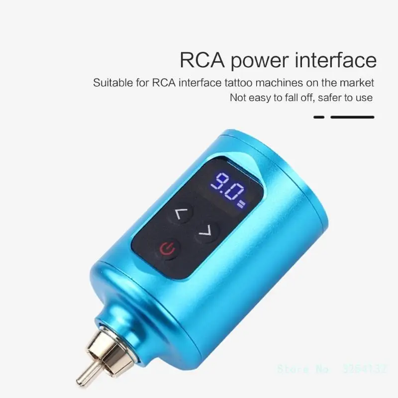 

Cordless Tattoo Power Supply RCA Interfaces LCD Display Tattoo Pen Battery 5-12V Adjustable 1400mAh Tattoo Battery Pen