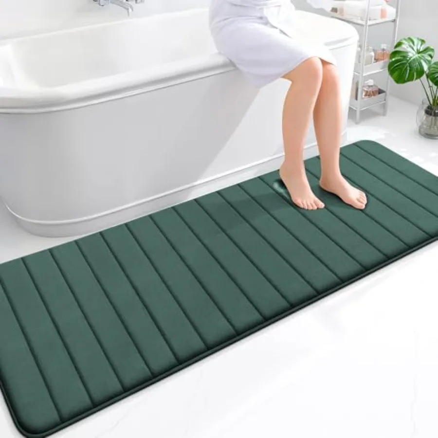 

Memory Foam Long Bathroom Rugs Runner 70x24 Super Soft Absorbent Bath Mat Quick Dry Machine Washable Shower Rugs Bathmat Carpet