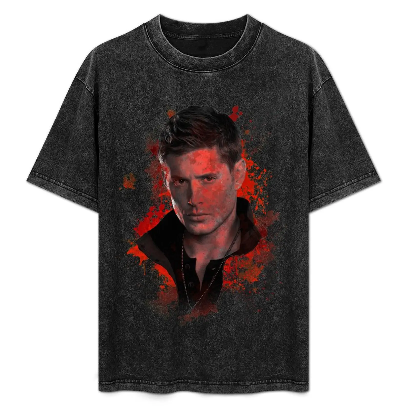 

Splatter Dean Winchester T-Shirt Simple Solid Color Crew Neck Tee