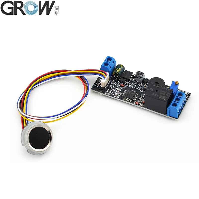 GROW K202 DC12V Low Power Consumption Fingerprint Access Control Board+R502-A Small Ring LED Fingerprint Module