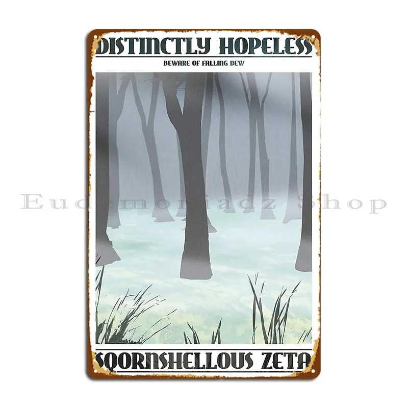 Sqornshellous Zeta-Póster de viaje, letrero de Metal para pared de Pub, diseño de cueva, Bar, cartel de estaño