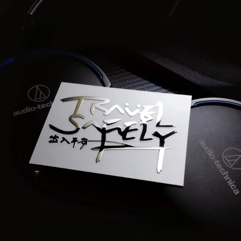 

2Pcs Travel Safety Metal Stickers with Personalized Creativity and High-end Feel Suitable for Computer Cases and Car Stickers