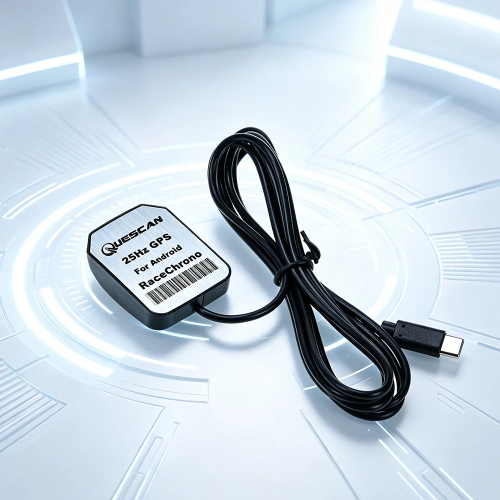 QUESCAN Android USB Type-C 25Hz GPS Receiver for RaceChrono GPS Galileo GLONASS BeiDou Karting Motorsport Lap Timing GPS 50Hz