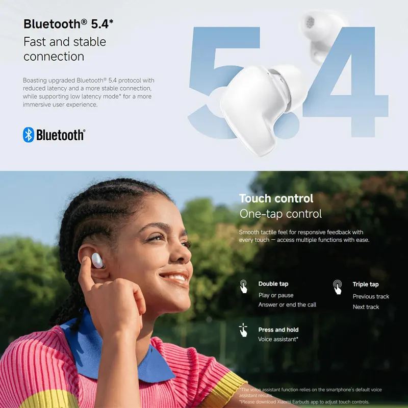 Xiaomi-Écouteurs Bluetooth sans fil Redmi Buds 6 Play, réduction du bruit AI, écouteurs à commande tactile BTAllemands, 5 modes EQ, nouveau