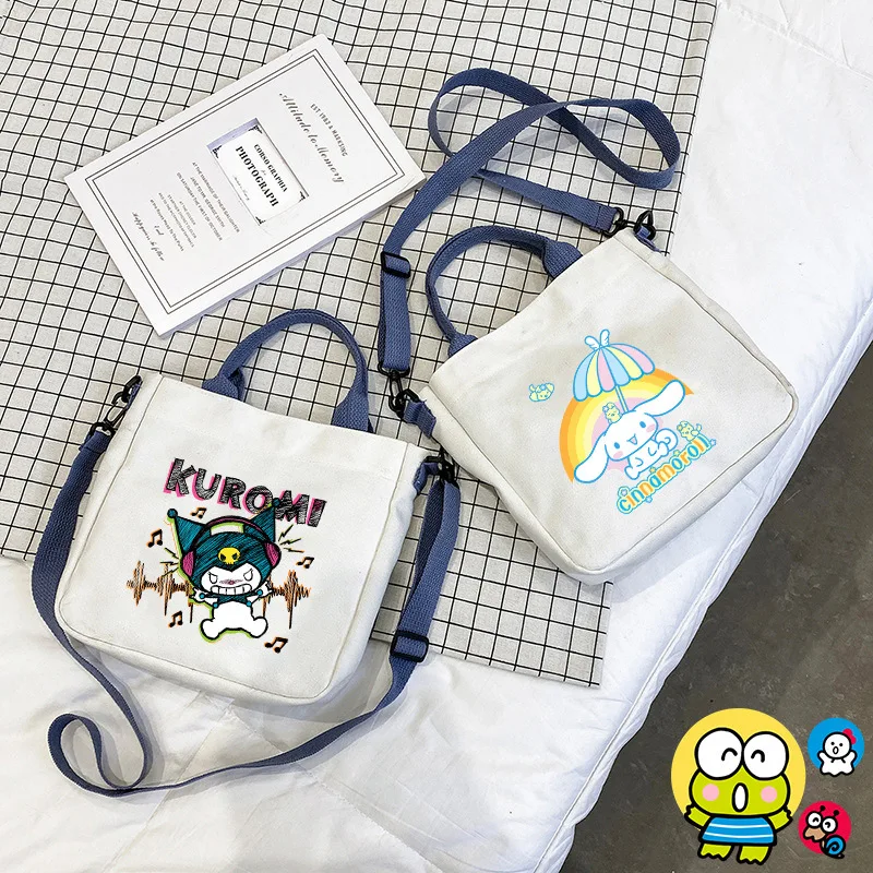 

Модные детские сумки на плечо Kuromi, сумки для мальчиков и девочек, портативная сумка через плечо с мультяшным аниме и графическим принтом, подарки на день рождения