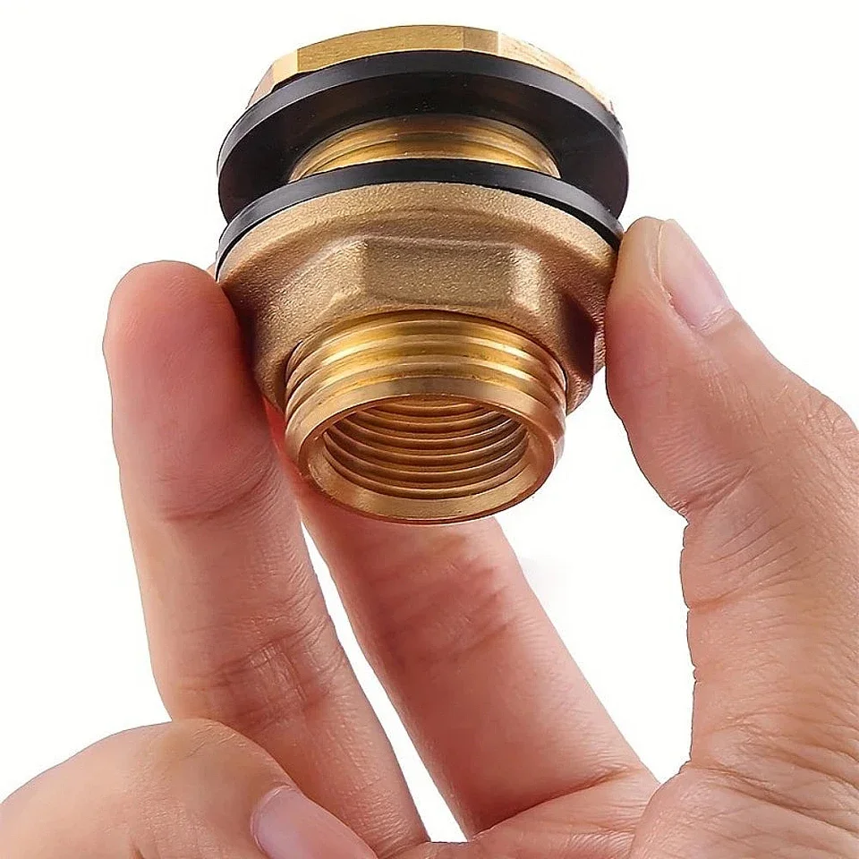 2PCS Copper Rainwater Storage Tank Tap with Flange Connection for 20mm ID Hose Compatible with Water Butts Barrels Pressure Rate