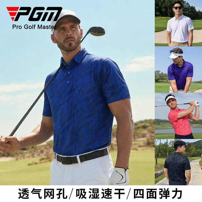 pgm-golf-men's-summer-short-sleeve-t-shirt-printed-polo-shirt-mesh-breathable-moisture-absorbing-quick-drying-sports-top
