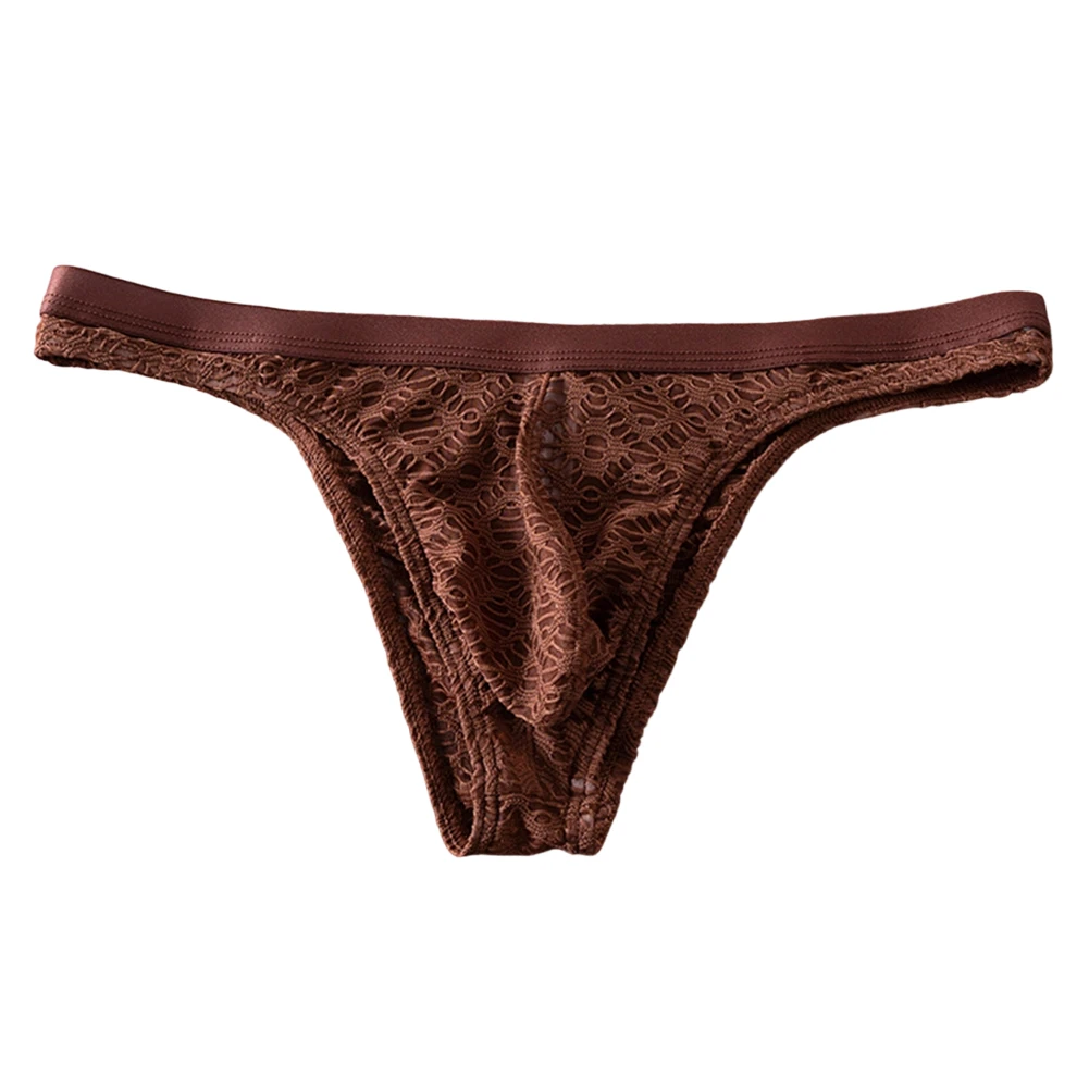 Men Thongs Briefs Jacquard Sheer Underwear Low Rise Bikini Gay Sissy Pouch Lingerie Breathable Sexy Accessories Hot Underpants