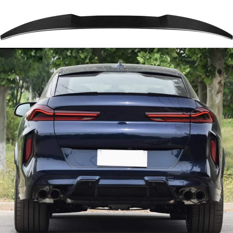 

For BMW G06 X6 2019 2020 2021 2022 Real Carbon Fiber Car Rear Trunk Boot Lip Spoiler Lip M Style