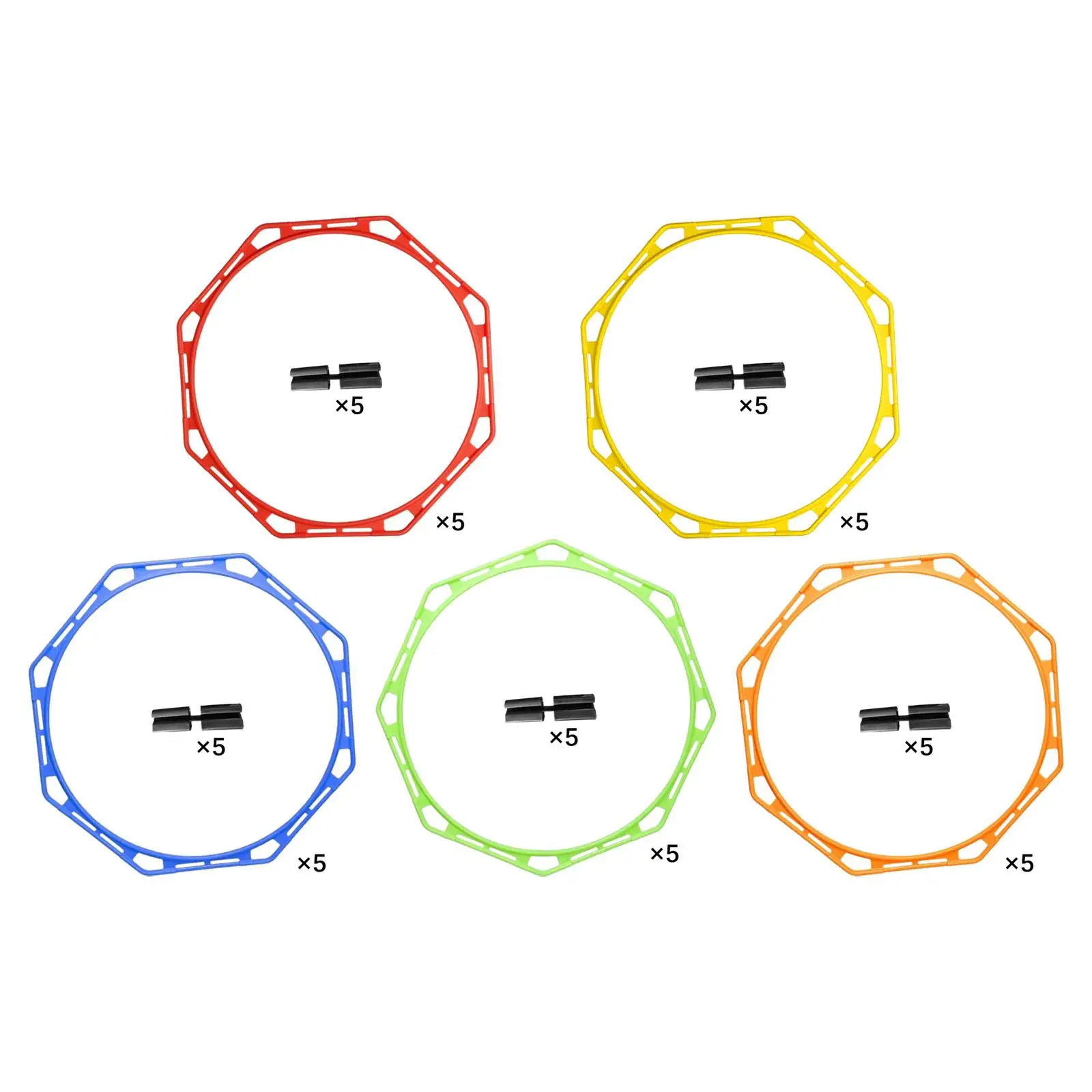 5x Agility Rings Soccer Training Rings Set Exercise Rings 50cm for Basketball Sports Practice Games Gymnastics Soccer Trainer