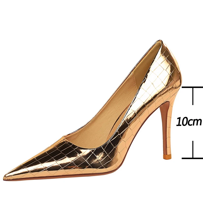 BIGTREE Shoes Metal Stone Pattern Woman Pumps High Quality High Heels Wedding Shoes Stiletto Luxurious Sexy Banquet Shoes 2023