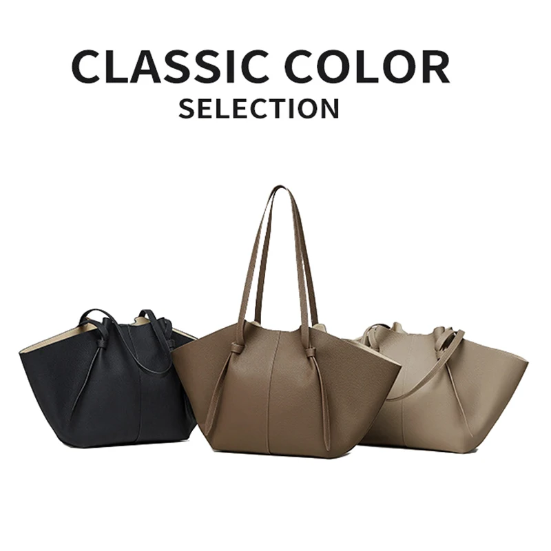 Stylish Women's Cowhide Tote - Large Capacity Genuine Leather Bag