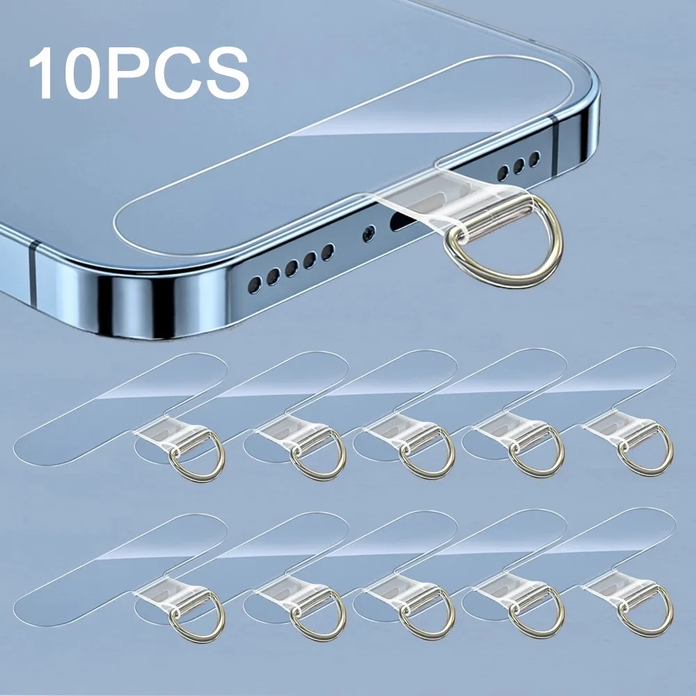 Universal transparent Tpu mobile phone anti loss hanging rope card gasket detachable mobile phone suspension strap patch tie pad