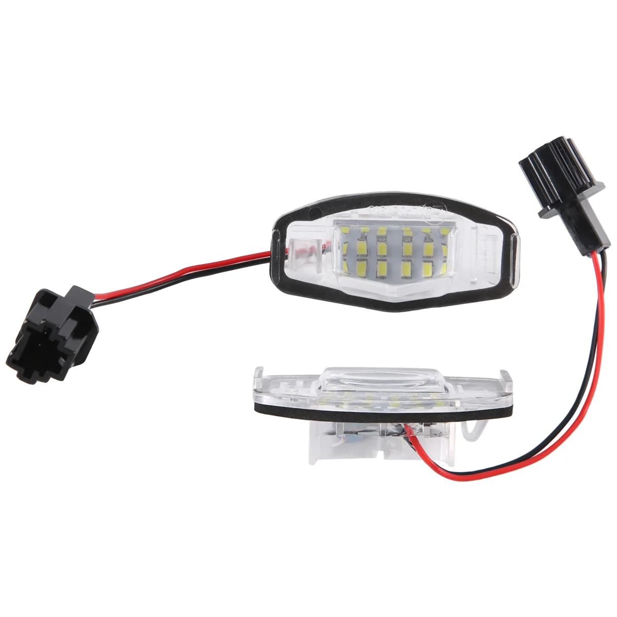 Luz Led para matrícula de coche, lámpara para Honda Civic, Honda Accord, color negro, 2 piezas