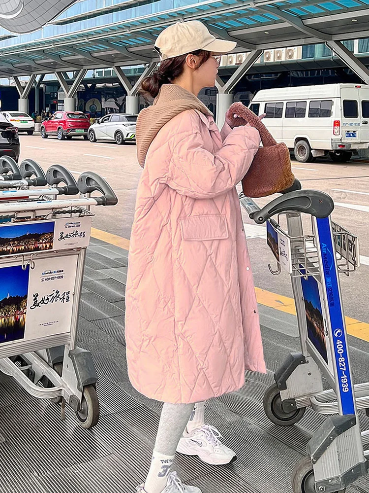 New Winter down Cotton Jacket Women's Mid-Length Thickened Cotton Coat Cotton Jacket Coat for Students