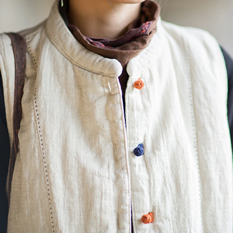 Retro Damen gepolsterte Weste Jacke Herbst Winter warm locker China Stil Top Pullover gepolsterter Mantel für modische Oberbekleidung